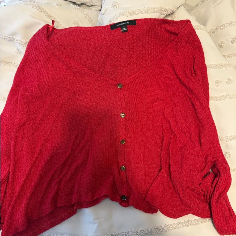 Ambiance Vibrant Red Knit Top